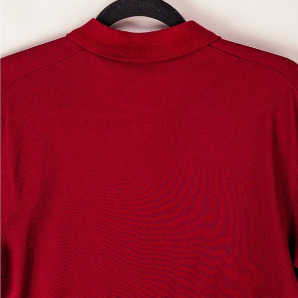 Nike Polo Dri-Fit Polo Men's Medium Logo Short Sleeve Red Cotton Blend Pique - Picture 10 of 11